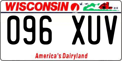 WI license plate 096XUV