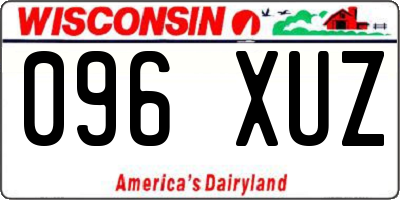 WI license plate 096XUZ