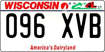 WI license plate 096XVB