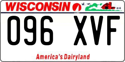 WI license plate 096XVF