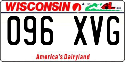 WI license plate 096XVG