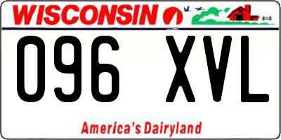 WI license plate 096XVL