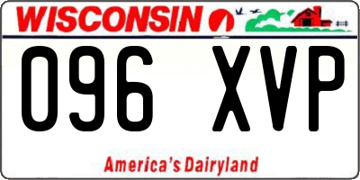 WI license plate 096XVP