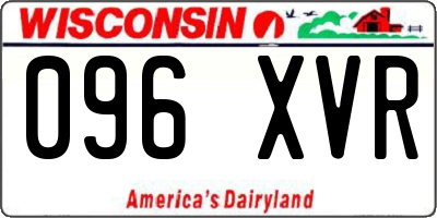 WI license plate 096XVR
