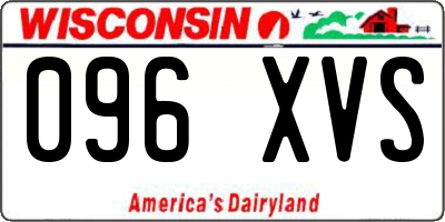 WI license plate 096XVS