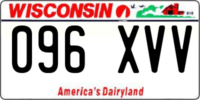 WI license plate 096XVV