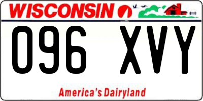 WI license plate 096XVY