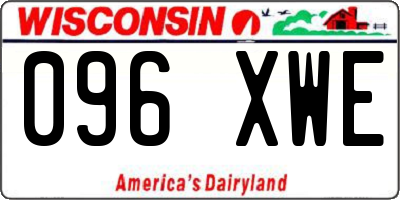 WI license plate 096XWE
