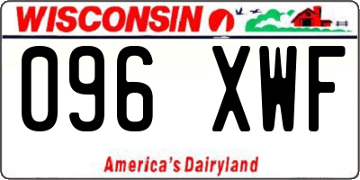 WI license plate 096XWF