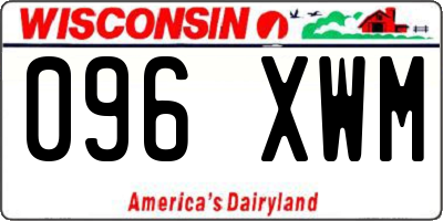 WI license plate 096XWM