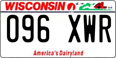 WI license plate 096XWR