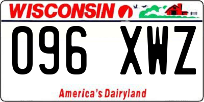 WI license plate 096XWZ