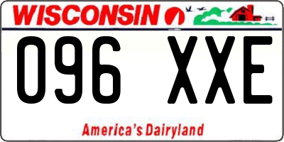 WI license plate 096XXE