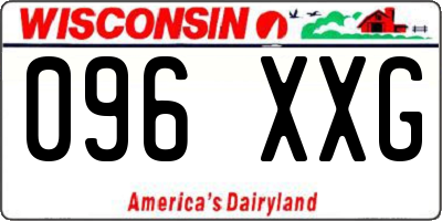 WI license plate 096XXG
