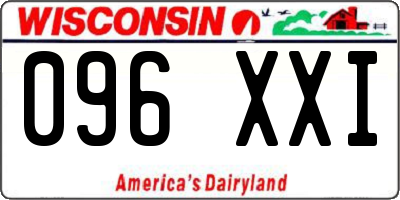WI license plate 096XXI