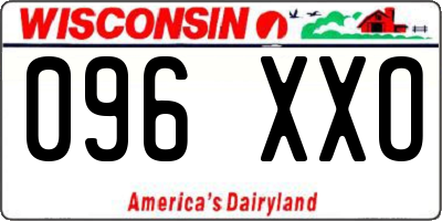 WI license plate 096XXO