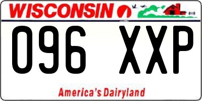 WI license plate 096XXP