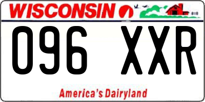 WI license plate 096XXR