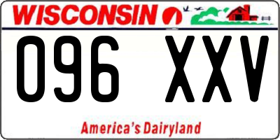 WI license plate 096XXV