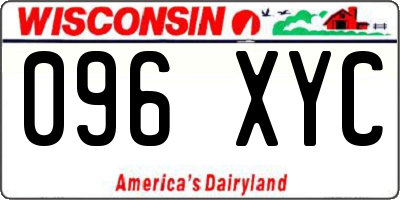 WI license plate 096XYC