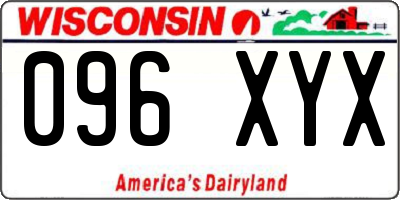 WI license plate 096XYX