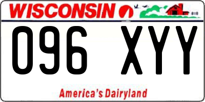 WI license plate 096XYY