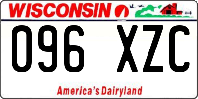 WI license plate 096XZC