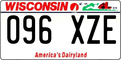 WI license plate 096XZE