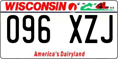WI license plate 096XZJ