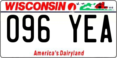 WI license plate 096YEA