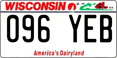 WI license plate 096YEB