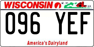 WI license plate 096YEF