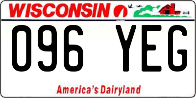 WI license plate 096YEG