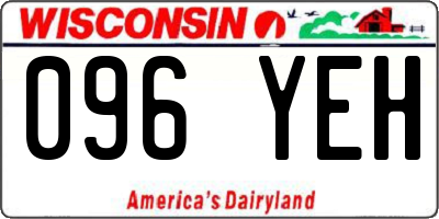 WI license plate 096YEH