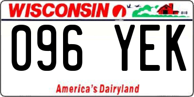 WI license plate 096YEK