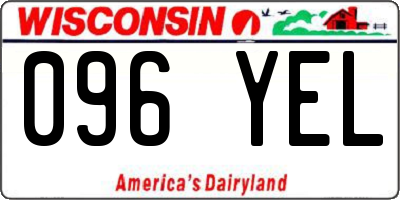 WI license plate 096YEL