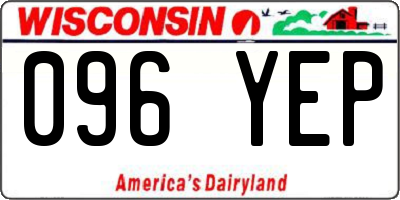 WI license plate 096YEP