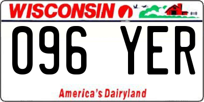 WI license plate 096YER