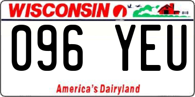 WI license plate 096YEU