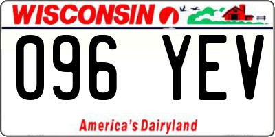 WI license plate 096YEV