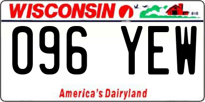 WI license plate 096YEW