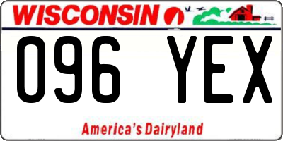 WI license plate 096YEX