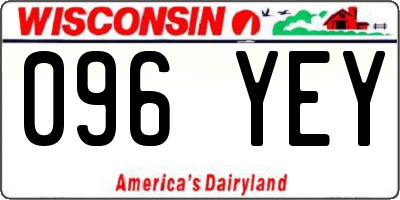 WI license plate 096YEY