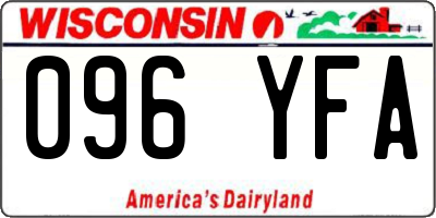 WI license plate 096YFA