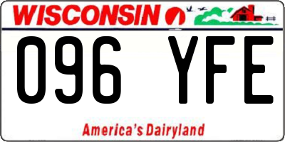 WI license plate 096YFE