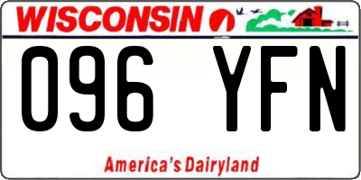 WI license plate 096YFN