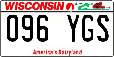 WI license plate 096YGS