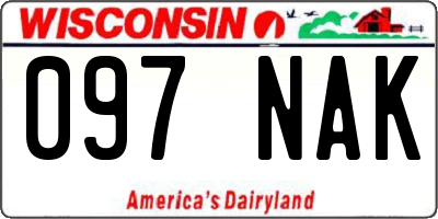 WI license plate 097NAK