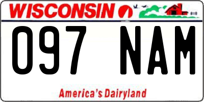 WI license plate 097NAM