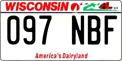 WI license plate 097NBF